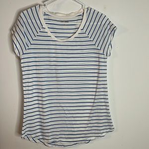 Red Camel round neck raglan shirt sleeve striped tee shirt. Size L